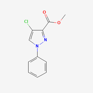 molecular formula C11H9ClN2O2 B12939395 Methyl 4-chloro-1-phenyl-1H-pyrazole-3-carboxylate 