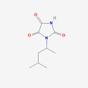 molecular formula C9H14N2O3 B12939410 1-(4-Methylpentan-2-yl)imidazolidine-2,4,5-trione CAS No. 105685-95-8
