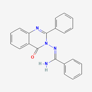 molecular formula C21H16N4O B12939434 N-(4-Oxo-2-phenylquinazolin-3(4H)-yl)benzimidamide 