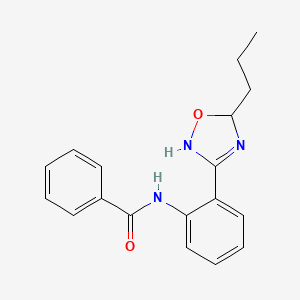 molecular formula C18H19N3O2 B12939527 N-(2-(5-Propyl-2,5-dihydro-1,2,4-oxadiazol-3-yl)phenyl)benzamide CAS No. 89143-39-5