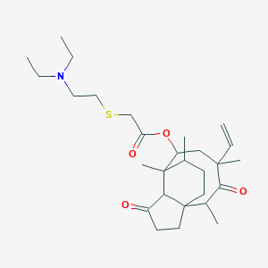 molecular formula C28H45NO4S B129396 (4-Ethenyl-2,4,7,14-tetramethyl-3,9-dioxo-6-tricyclo[5.4.3.01,8]tetradecanyl) 2-[2-(diethylamino)ethylsulfanyl]acetate CAS No. 113323-39-0