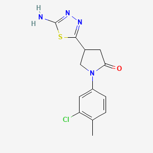 molecular formula C13H13ClN4OS B1293984 4-(5-Amino-1,3,4-thiadiazol-2-yl)-1-(3-chloro-4-methylphenyl)pyrrolidin-2-one CAS No. 1142202-42-3