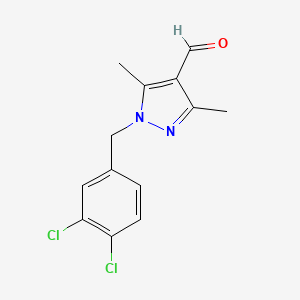 molecular formula C13H12Cl2N2O B12939852 1-(3,4-Dichlorobenzyl)-3,5-dimethyl-1H-pyrazole-4-carbaldehyde 