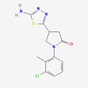 molecular formula C13H13ClN4OS B1293986 4-(5-Amino-1,3,4-thiadiazol-2-yl)-1-(3-chloro-2-methylphenyl)pyrrolidin-2-one CAS No. 1142202-46-7