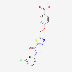 4-[(5-{[(3-Chlorophenyl)amino]carbonyl}-1,3,4-thiadiazol-2-yl)methoxy]benzoic acid
