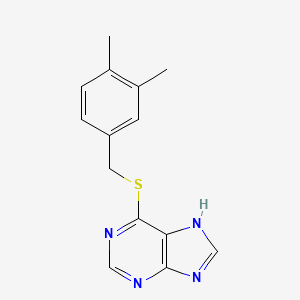 molecular formula C14H14N4S B12939902 Purine, 6-((3,4-dimethylbenzyl)thio)- CAS No. 82499-09-0
