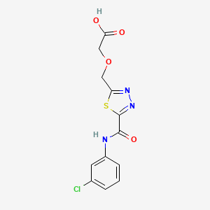 molecular formula C12H10ClN3O4S B1293993 [(5-{[(3-Chlorophenyl)amino]carbonyl}-1,3,4-thiadiazol-2-yl)methoxy]acetic acid CAS No. 1142209-70-8