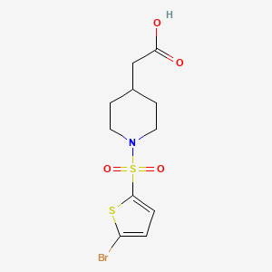 molecular formula C11H14BrNO4S2 B1293994 {1-[(5-Bromo-2-thienyl)sulfonyl]piperidin-4-yl}acetic acid CAS No. 1142209-86-6