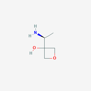 molecular formula C5H11NO2 B12939963 (S)-3-(1-Aminoethyl)oxetan-3-ol 