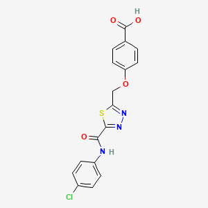 molecular formula C17H12ClN3O4S B1294000 4-[(5-{[(4-Chlorophenyl)amino]carbonyl}-1,3,4-thiadiazol-2-yl)methoxy]benzoic acid CAS No. 1142210-59-0