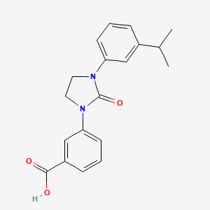 molecular formula C19H20N2O3 B12940045 Benzoic acid, 3-[3-[3-(1-methylethyl)phenyl]-2-oxo-1-imidazolidinyl]- CAS No. 651748-77-5