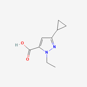 molecular formula C9H12N2O2 B1294006 3-cyclopropyl-1-ethyl-1H-pyrazole-5-carboxylic acid CAS No. 1170123-76-8