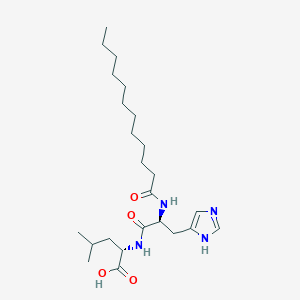 molecular formula C24H42N4O4 B12940086 N-Dodecanoyl-L-histidyl-L-leucine CAS No. 75596-71-3