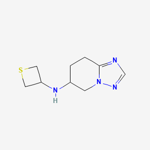 molecular formula C9H14N4S B12940095 N-(Thietan-3-yl)-5,6,7,8-tetrahydro-[1,2,4]triazolo[1,5-a]pyridin-6-amine 