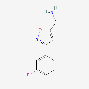molecular formula C10H9FN2O B1294011 {[3-(3-Fluorophenyl)isoxazol-5-yl]methyl}amine CAS No. 1033693-12-7