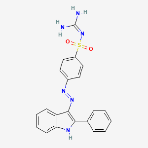 molecular formula C21H18N6O2S B12940229 N-(Aminoiminomethyl)-4-((2-phenyl-1H-indol-3-yl)azo)benzenesulfonamide CAS No. 88151-93-3