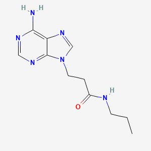 molecular formula C11H16N6O B12940306 3-(6-Amino-9H-purin-9-yl)-N-propylpropanamide CAS No. 84460-82-2