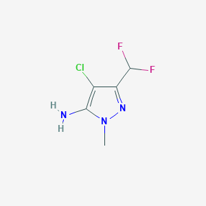 molecular formula C5H6ClF2N3 B12940316 4-Chloro-3-(difluoromethyl)-1-methyl-1H-pyrazol-5-amine CAS No. 2484774-19-6