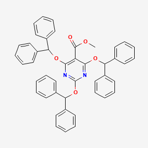 molecular formula C45H36N2O5 B12940333 Methyl 2,4,6-tris(diphenylmethoxy)pyrimidine-5-carboxylate CAS No. 87847-91-4