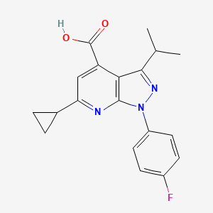molecular formula C19H18FN3O2 B1294034 6-Cyclopropyl-1-(4-fluorophenyl)-3-isopropyl-1H-pyrazolo[3,4-b]pyridine-4-carboxylic acid CAS No. 1011399-77-1