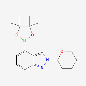 molecular formula C18H25BN2O3 B1294039 2-(Tetrahydro-2H-pyran-2-yl)-4-(4,4,5,5-tetramethyl-1,3,2-dioxaborolan-2-yl)-2H-indazole CAS No. 1146955-35-2