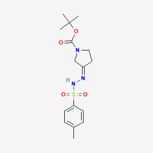 molecular formula C16H23N3O4S B12940517 tert-Butyl (Z)-3-(2-tosylhydrazono)pyrrolidine-1-carboxylate 