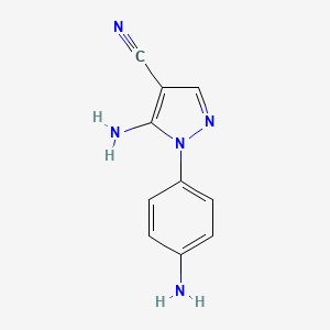 molecular formula C10H9N5 B1294055 5-amino-1-(4-aminophenyl)-1H-pyrazole-4-carbonitrile CAS No. 1135324-00-3