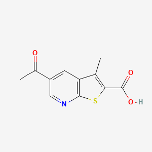molecular formula C11H9NO3S B1294058 5-Acetyl-3-methylthieno[2,3-b]pyridine-2-carboxylic acid 
