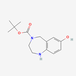 molecular formula C14H20N2O3 B1294089 4-Boc-7-Hydroxy-2,3,4,5-tetrahydro-1H-benzo[e][1,4]diazepine CAS No. 886364-39-2