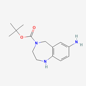 molecular formula C14H21N3O2 B1294090 7-Amino-4-Boc-2,3,4,5-tetrahydro-1H-benzo[e][1,4]diazepine CAS No. 886364-45-0