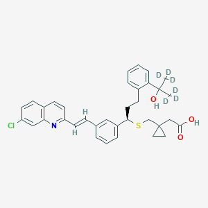 molecular formula C35H36ClNO3S B129410 2-[1-[[(1R)-1-[3-[(E)-2-(7-Chloroquinolin-2-yl)ethenyl]phenyl]-3-[2-(1,1,1,3,3,3-hexadeuterio-2-hydroxypropan-2-yl)phenyl]propyl]sulfanylmethyl]cyclopropyl]acetic acid CAS No. 1093746-29-2