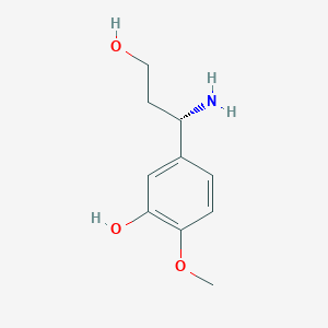 molecular formula C10H15NO3 B1294105 (S)-5-(1-Amino-3-hydroxypropyl)-2-methoxyphenol CAS No. 1212797-76-6
