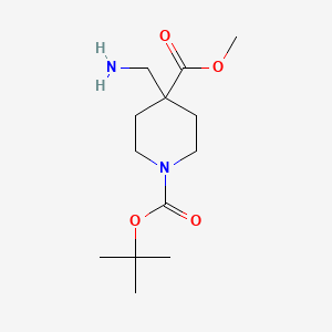 molecular formula C13H24N2O4 B1294107 1-Tert-butyl 4-methyl 4-(aminomethyl)piperidine-1,4-dicarboxylate CAS No. 362703-35-3