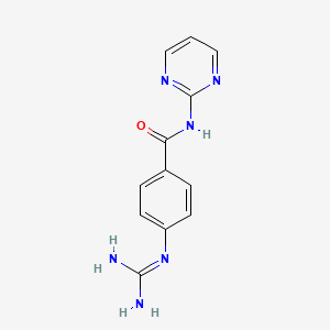 molecular formula C12H12N6O B12941115 4-Guanidino-N-(pyrimidin-2-yl)benzamide 
