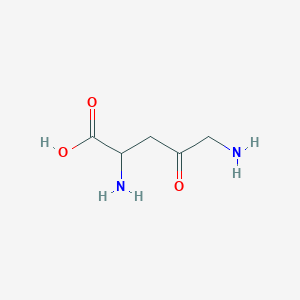 molecular formula C5H10N2O3 B12941278 2,5-Diamino-4-oxopentanoic acid CAS No. 111652-32-5