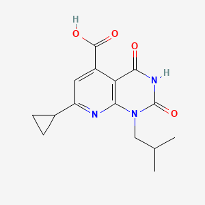 7-cyclopropyl-1-(2-methylpropyl)-2,4-dioxo-1H,2H,3H,4H-pyrido[2,3-d]pyrimidine-5-carboxylic acid