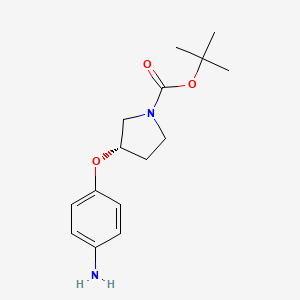 molecular formula C15H22N2O3 B1294141 (S)-tert-Butyl 3-(4-aminophenoxy)pyrrolidine-1-carboxylate CAS No. 179756-43-5