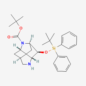 molecular formula C29H40N2O3Si B12941411 tert-Butyl (2R,3S,3aR,6S,7aS)-3-((tert-butyldiphenylsilyl)oxy)octahydro-1H-2,6-methanopyrrolo[3,2-b]pyridine-1-carboxylate 
