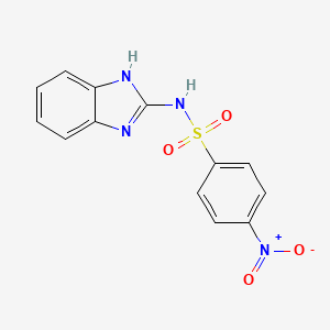 molecular formula C13H10N4O4S B12941412 N-1H-Benzimidazol-2-yl-4-nitro-benzenesulfonamide CAS No. 193696-66-1