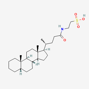 molecular formula C26H45NO4S B12942001 2-((R)-4-((5S,8R,9S,10S,13R,14S,17R)-10,13-Dimethylhexadecahydro-1H-cyclopenta[a]phenanthren-17-yl)pentanamido)ethanesulfonic acid 