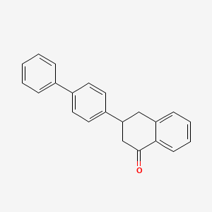 molecular formula C22H18O B1294210 3-[1,1'-Biphenyl]-4-yl-3,4-dihydronaphthalen-1(2h)-one CAS No. 56181-65-8