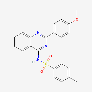 molecular formula C22H19N3O3S B12942477 Benzenesulfonamide, N-[2-(4-methoxyphenyl)-4-quinazolinyl]-4-methyl- CAS No. 61364-51-0