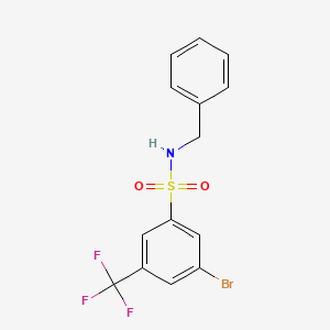 molecular formula C14H11BrF3NO2S B1294266 N-Benzyl-3-bromo-5-(trifluoromethyl)benzenesulfonamide CAS No. 951885-22-6
