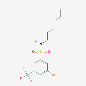 molecular formula C13H17BrF3NO2S B1294268 3-Bromo-N-hexyl-5-(trifluoromethyl)benzenesulfonamide CAS No. 951884-63-2