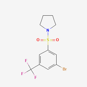 molecular formula C11H11BrF3NO2S B1294272 1-((3-Bromo-5-(trifluoromethyl)phenyl)sulfonyl)pyrrolidine CAS No. 951884-59-6