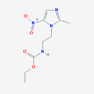 molecular formula C9H14N4O4 B12942849 Ethyl (2-(2-methyl-5-nitro-1H-imidazol-1-yl)ethyl)carbamate CAS No. 55455-44-2