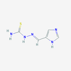 molecular formula C5H7N5S B12942928 [(E)-1H-imidazol-5-ylmethyleneamino]thiourea 