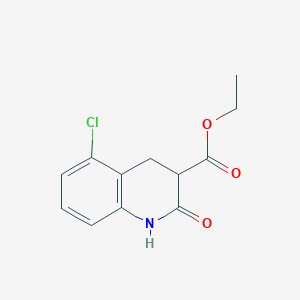 molecular formula C12H12ClNO3 B12943639 Ethyl 5-chloro-2-oxo-1,2,3,4-tetrahydroquinoline-3-carboxylate 