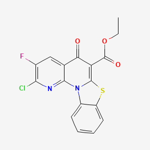 molecular formula C17H10ClFN2O3S B12943800 Ethyl 2-chloro-3-fluoro-5-oxo-5H-benzo[4,5]thiazolo[3,2-a][1,8]naphthyridine-6-carboxylate 