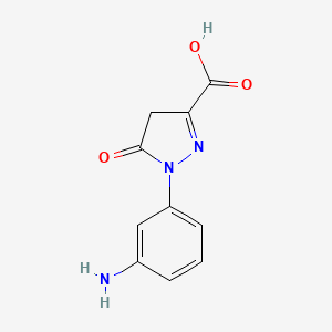 molecular formula C10H9N3O3 B1294383 1H-Pyrazole-3-carboxylic acid, 1-(3-aminophenyl)-4,5-dihydro-5-oxo- CAS No. 89-26-9